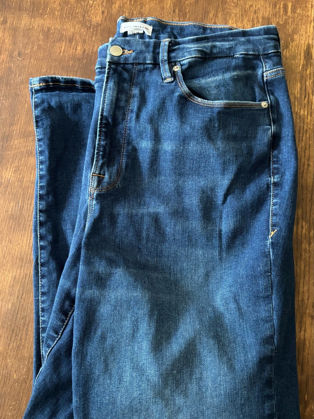 Good American Always Fits 14-18 Bootcut Jeans in Dark Blue Wash - Picture 6 of 8